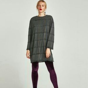 Zara grey fringe dress/tunic